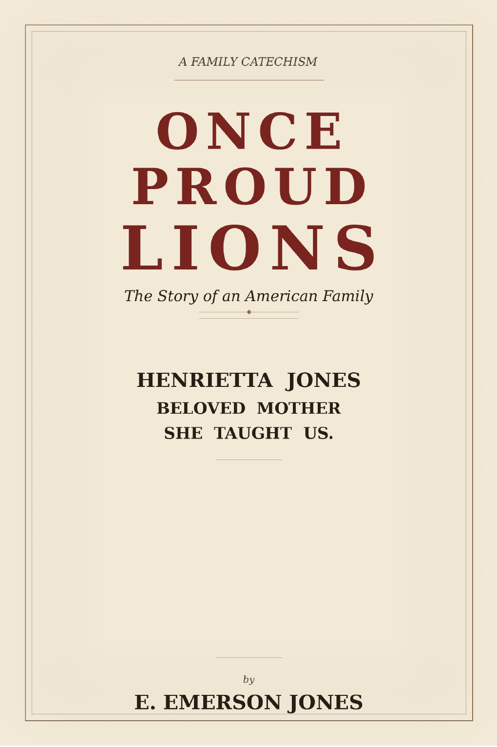 Once Proud Lions — book cover